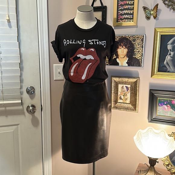 VINTAGE 100% LEATHER PENCIL SKIRT - Picture 8 of 10